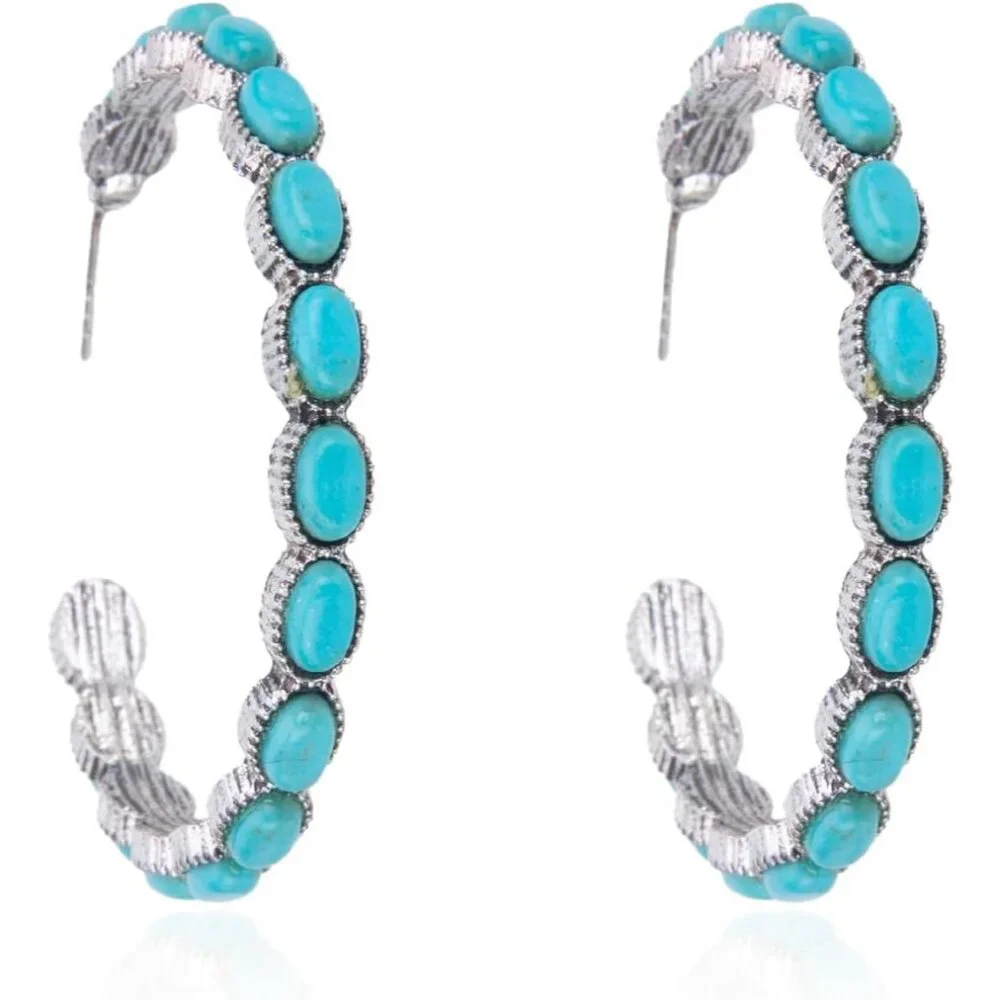 Rustic Couture's Western Hoop Earrings for Women Cowgirl Country Concho Western